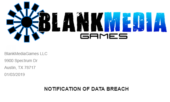 , Blank Media Games Data Breach